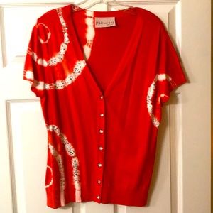 Philosophy tie died cardigan orange large